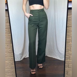 Zara green full length wide leg trousers